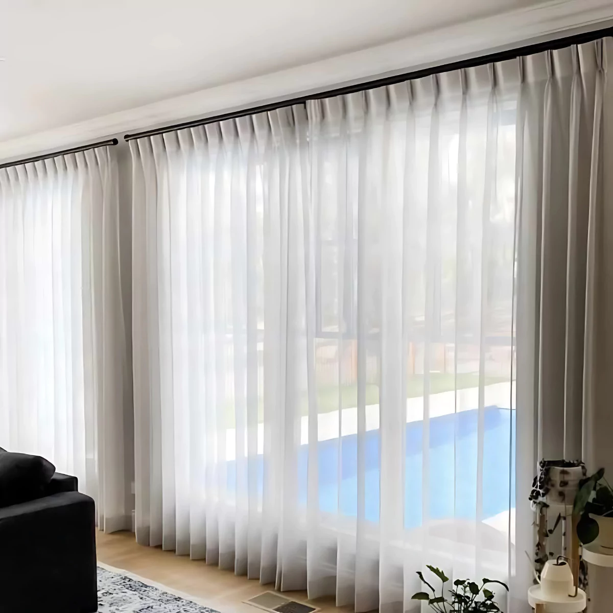 Pinch Pleat Sheer Curtains (Manual) | Instylea | UAE Curtains