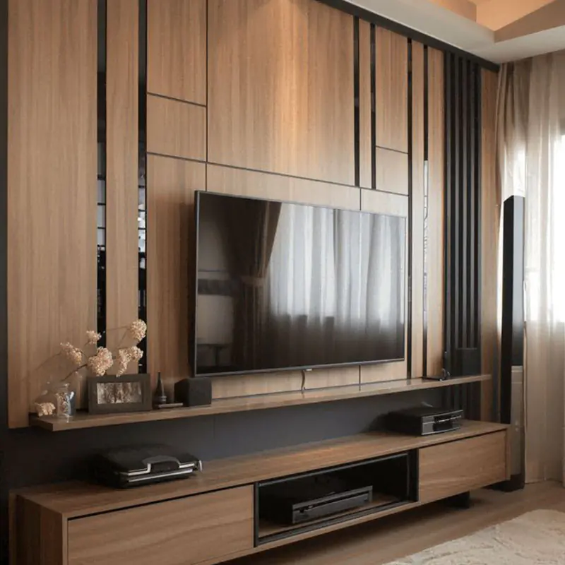 Wooden Panel Media Wall | Instylea | UAE TV Units