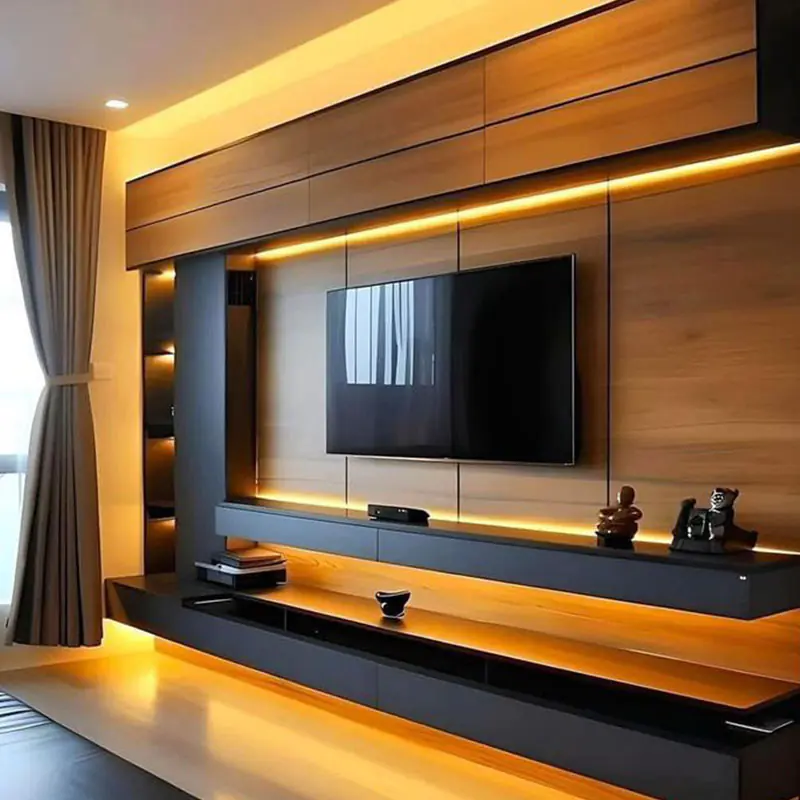 Wooden Panel Media Wall | Instylea | UAE TV Units