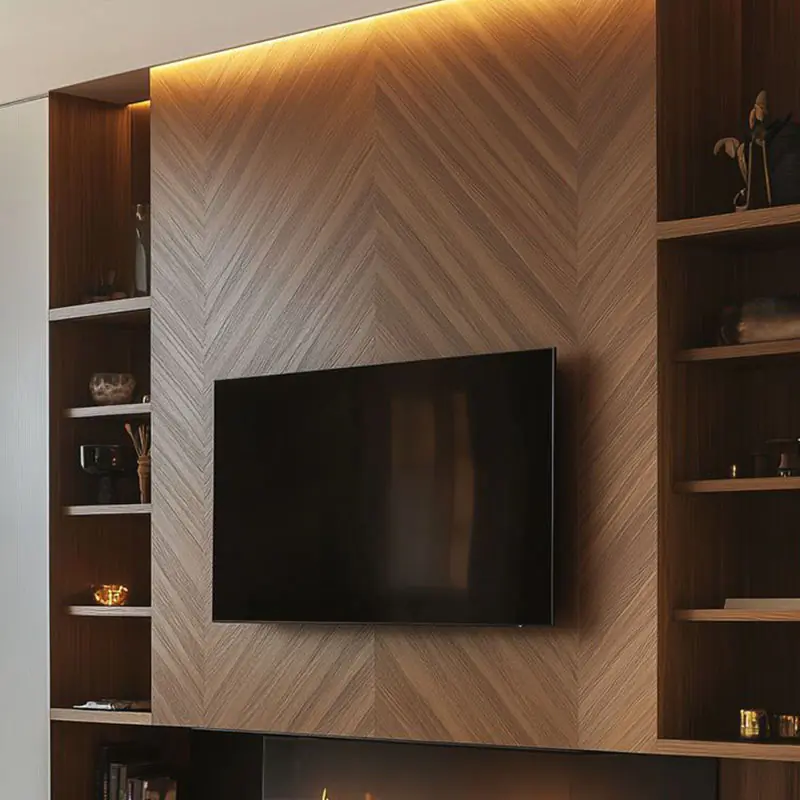 Wooden Panel Media Wall | Instylea | UAE TV Units