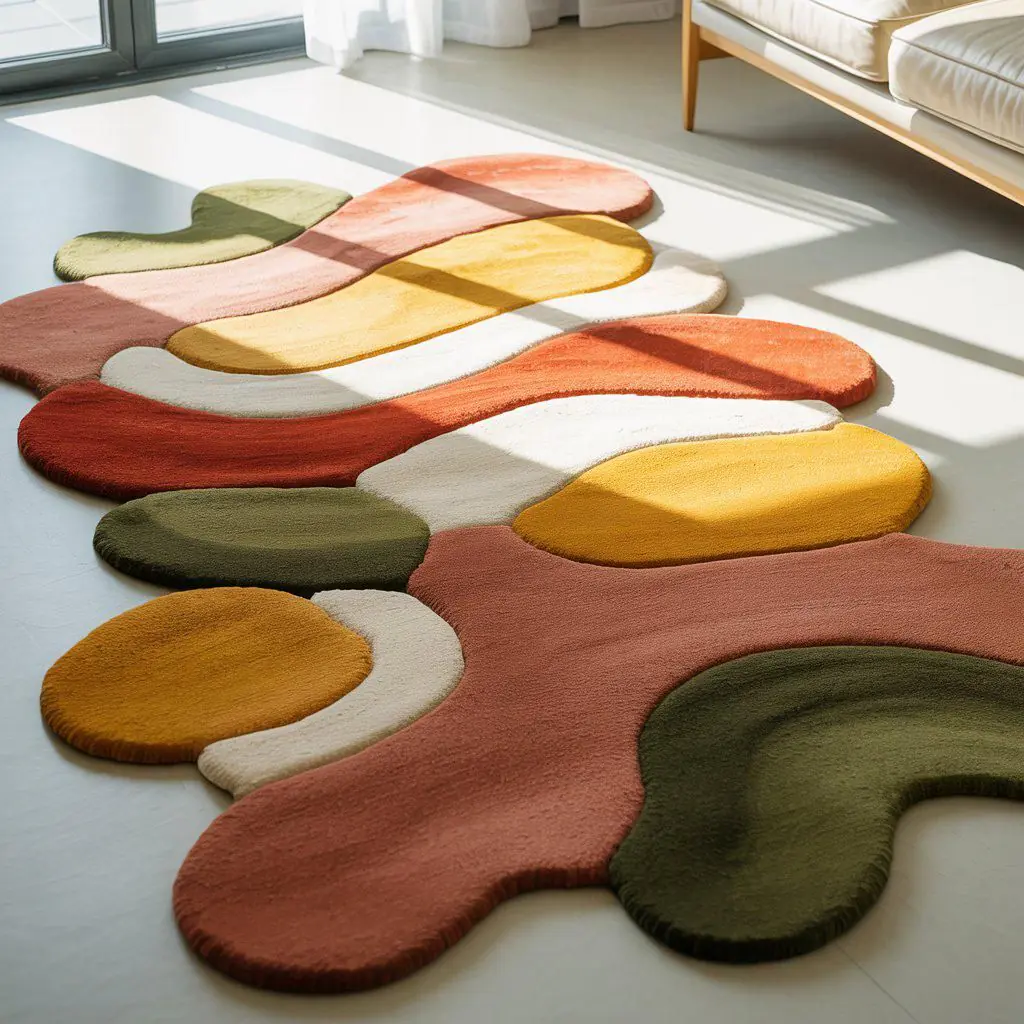 Carpets and rugs in different spaces