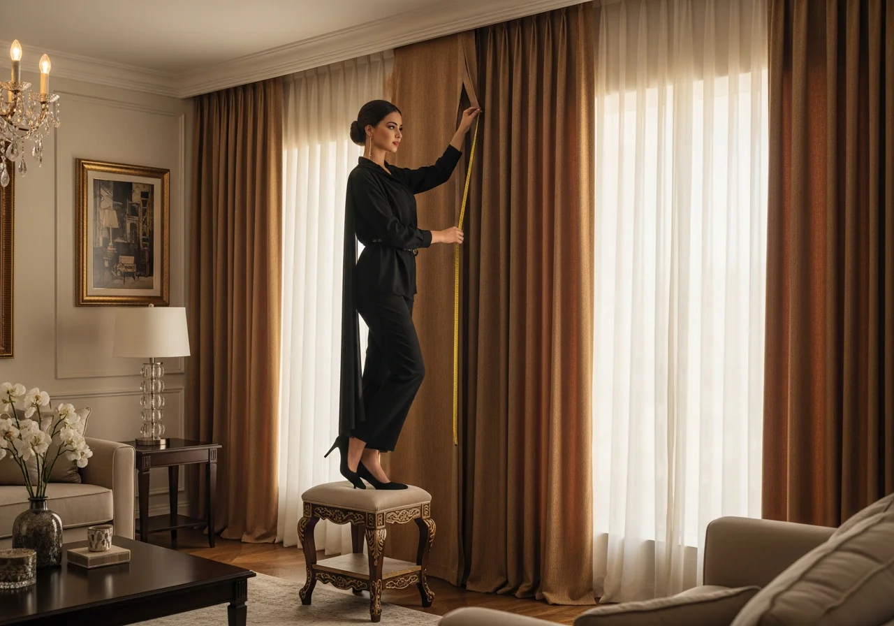 Living room curtains Dubai You will measure precisely and plan hardware for daily movement