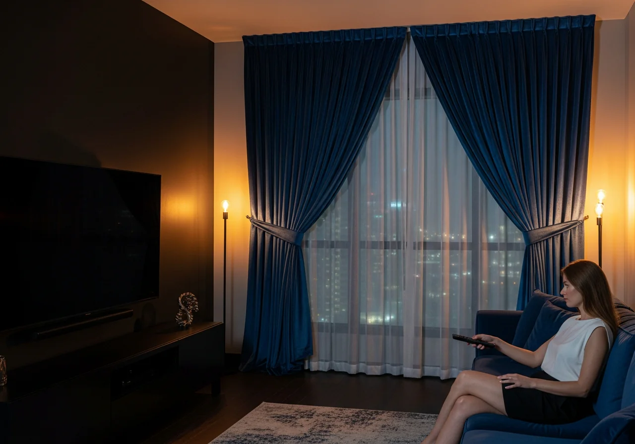 Velvet curtains dubai for depth and drama