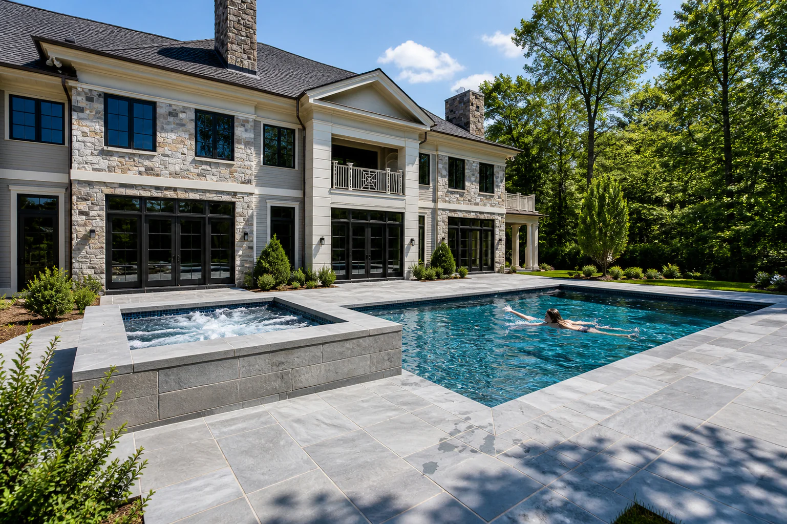 Courtyard pools that become part of daily life