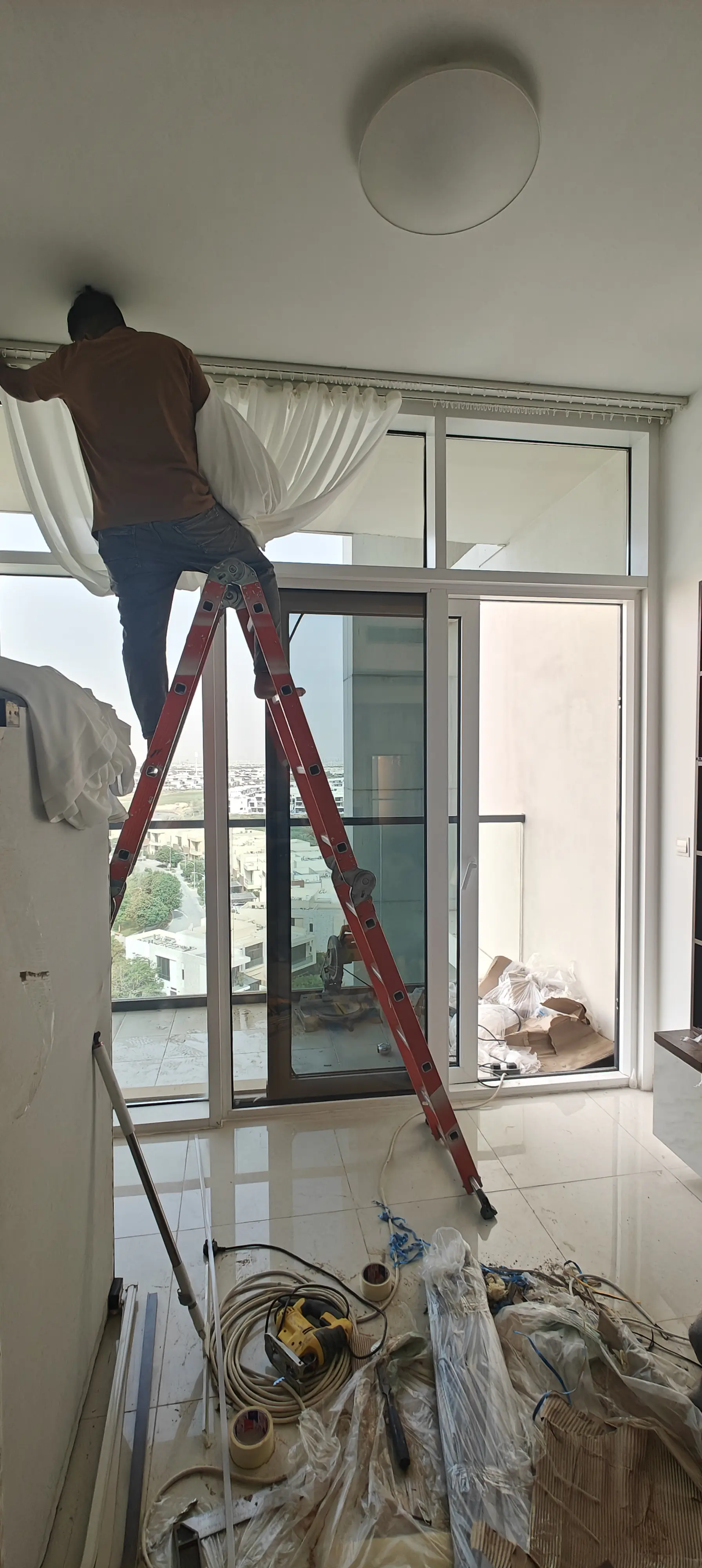TV media wall and curtains installation in Damac Hills Dubai (24) TV media wall and curtains installation in Damac Hills Dubai (24)