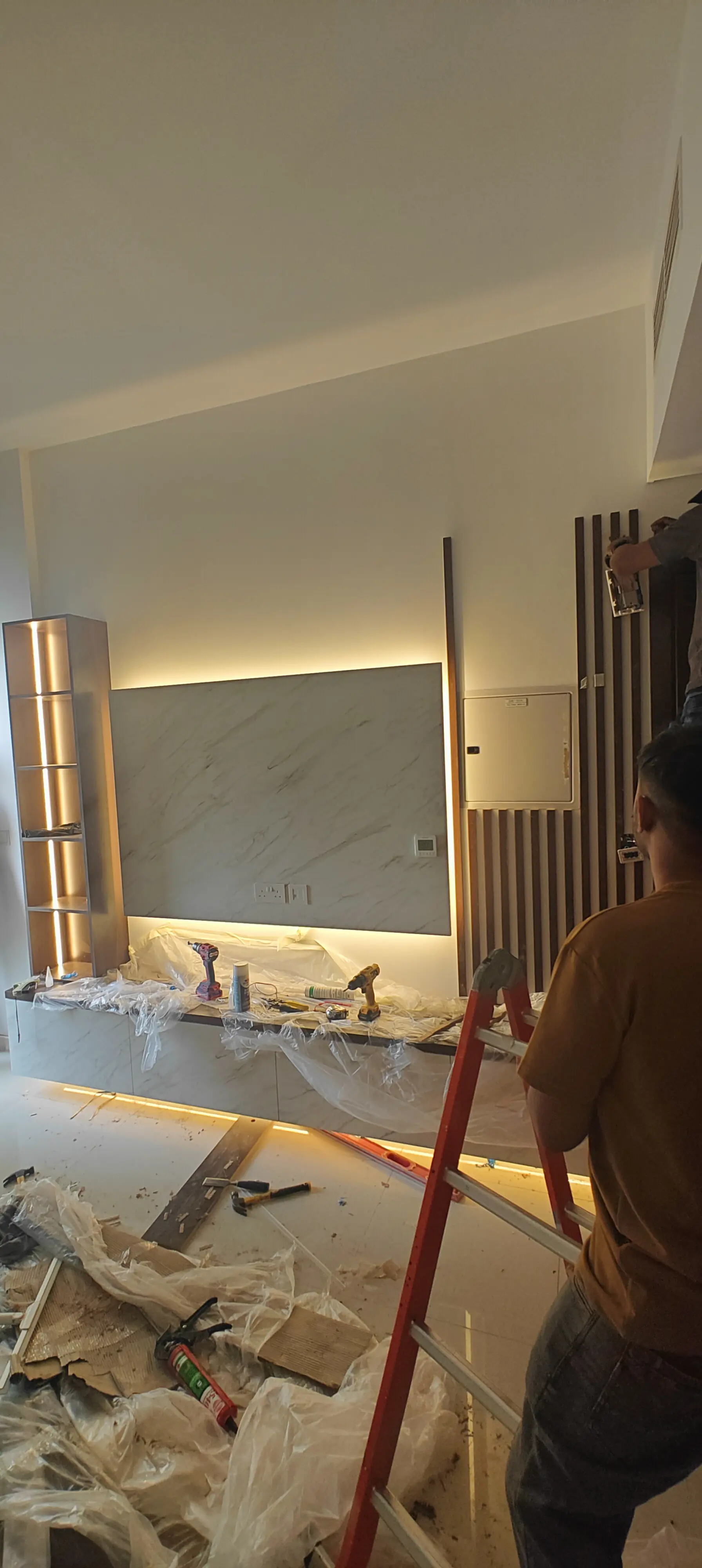 TV media wall and curtains installation in Damac Hills Dubai (49) TV media wall and curtains installation in Damac Hills Dubai (49)